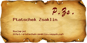 Ptatschek Zsaklin névjegykártya